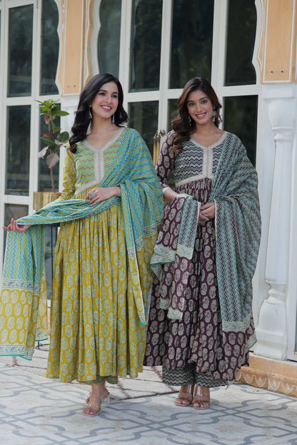 Hetvi Beautiful Pure Cotton Anarkali Suit