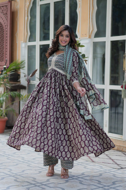 Hetvi Beautiful Pure Cotton Anarkali Suit