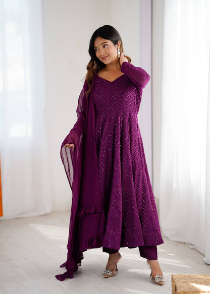 Roshni Ruffled Flared Anarkali Set