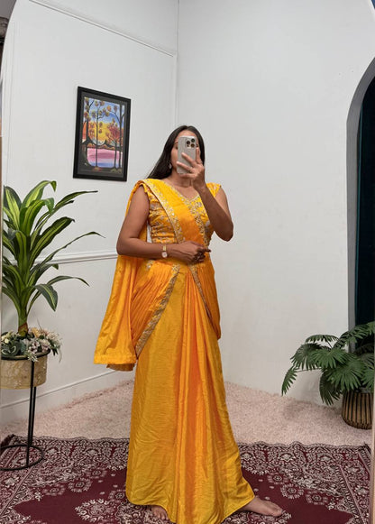 From Tradition to Trend The Evolution of the Shrug Saree Ensemble